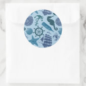 Sticker Rond Nautical Shades of Blue (Sac)