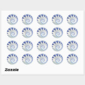 Sticker Rond Nautilus bleu (Feuille)