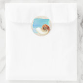 Sticker Rond Nautilus Coquillage et sable (Sac)