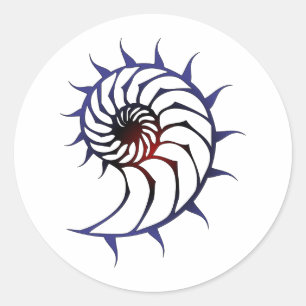 Sticker Rond Nautilus tribal
