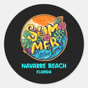 Sticker Rond Navarre Beach Floride Souvenir de vacances d'été H