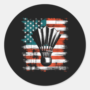 Sticker Rond Navette drapeau américain - Patriotique Usa Badmin