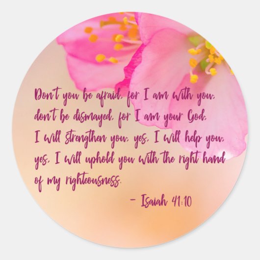 Sticker Rond N'Avez-Vous Pas Peur Christian Floral (Devant)