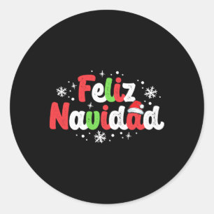 Sticker Rond Navidad Matching Famille espagnole Noël mexicain