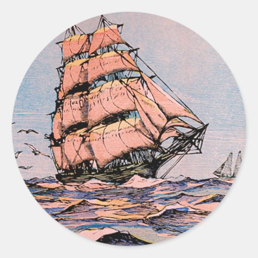 Sticker Rond Navire Clipper Ann McKim (Devant)