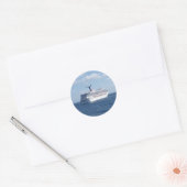 Sticker Rond Navire en mer (Enveloppe)