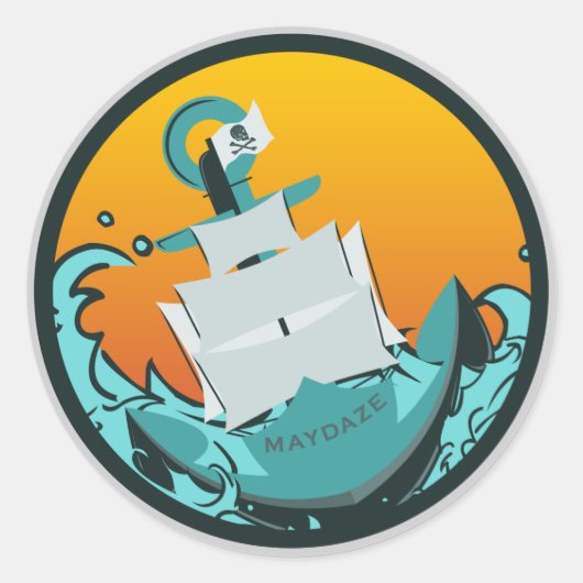 Sticker Rond navire en voie de naufrage (Devant)