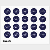 Sticker Rond Navire Monogramme Invitation Phoque Trois Lettres (Feuille)