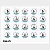 Sticker Rond Navire pirate (Feuille)