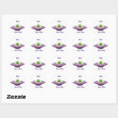 Sticker Rond Navire spatial Alien (Feuille)