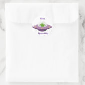 Sticker Rond Navire spatial Alien (Sac)