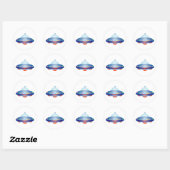 Sticker Rond Navire spatial UFO (Feuille)