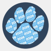 Sticker Rond Navy & Light Baby Blue Année de promotion Empreint (Devant)