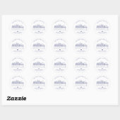 Sticker Rond Navy Nashville Skyline | Accueil mariage (Feuille)