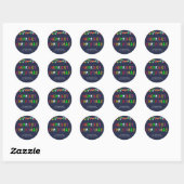 Sticker Rond Navy Noël le Plus Joyeux Personnalisé Coloré (Feuille)