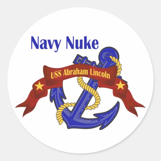 Sticker Rond Navy Nuke ~ USS Abraham Lincoln (Devant)
