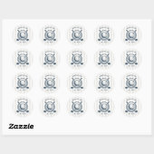 Sticker Rond Navy, White & Cloud Dancer Préppy Golf Classique (Feuille)