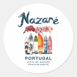 Sticker Rond Nazare Portugal Surf vintage _4