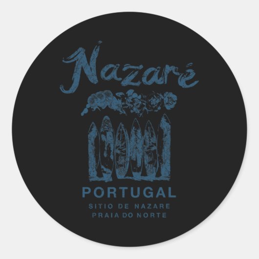Sticker Rond Nazare Portugal Vintage Surfing _2  (Devant)