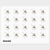 Sticker Rond Nazca Lines Hummingbird Faux Broderie Imprimer (Feuille)