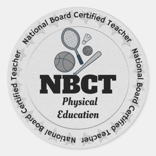 Sticker Rond NBCT National Board Enseignant Enseignement physiq (Devant)