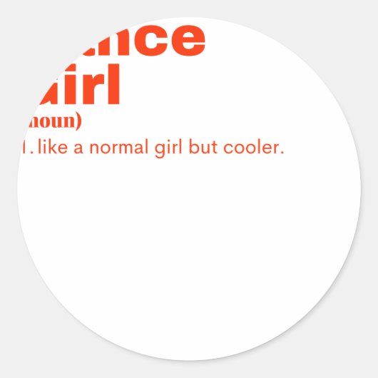 Sticker Rond nce Girl - Danse (Devant)