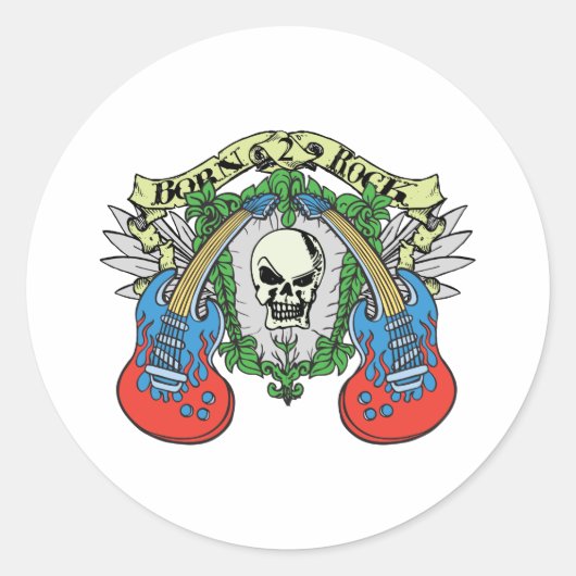 Sticker Rond Né 2 crâne rocheux (Devant)