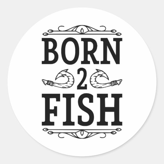 Sticker Rond né 2 poissons (Devant)