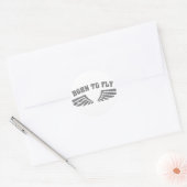 Sticker Rond Né À Des Ailes Volantes (Enveloppe)