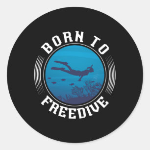 Sticker Rond Né À Freediver SpearFishing Freediver Freediving