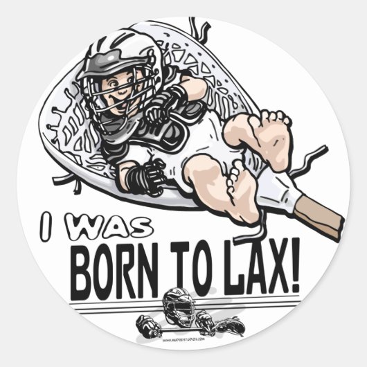 Sticker Rond Né à LaX Lacrosse Gear (Devant)
