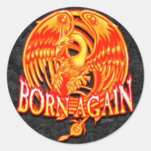 Sticker Rond Né à nouveau Phoenix
