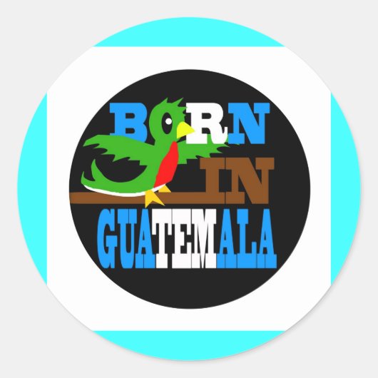 Sticker Rond Né au Guatemala (Devant)
