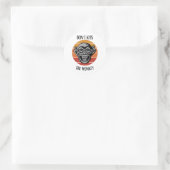 Sticker Rond Ne baise pas le singe (Sac)