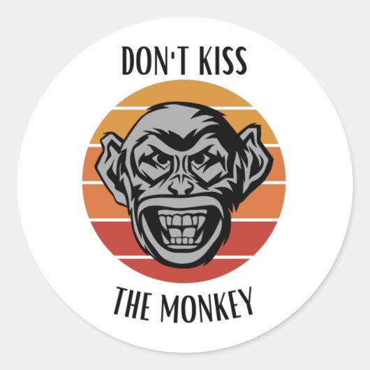 Sticker Rond Ne baise pas le singe (Devant)
