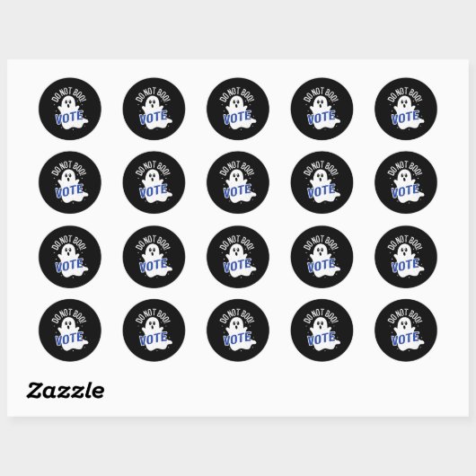 Sticker Rond Ne Boo Pas ! Vote Ghost Élections Démocratie Améri (Feuille)
