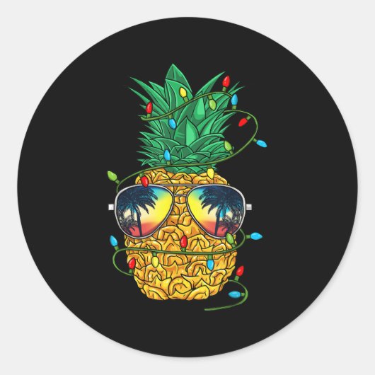Sticker Rond Ne Christmas In July Trocal Christmas Hawaiian (Devant)