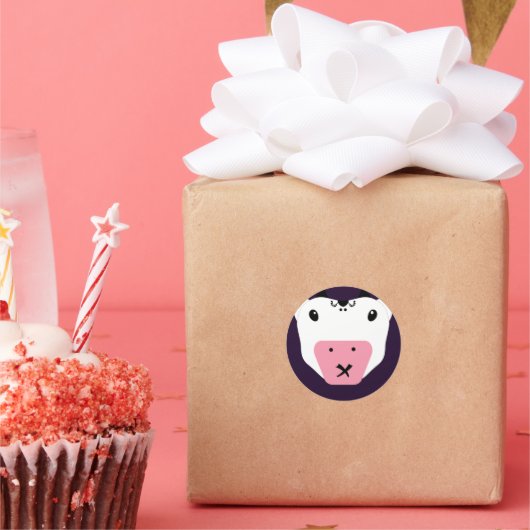 Sticker Rond Ne dites pas Secret Cute Kawaii Cow (Fête)