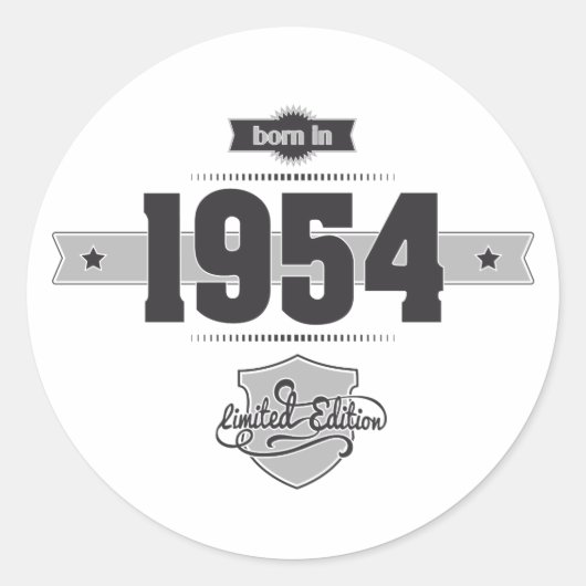 Sticker Rond Né en 1954 (Dark&Lightgrey) (Devant)