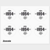 Sticker Rond Né en 1954 (Dark&Lightgrey) (Feuille)