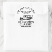 Sticker Rond né en 1957 anniversaire vintage (Sac)