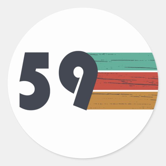 Sticker Rond né en 1959 anniversaire vintage (Devant)