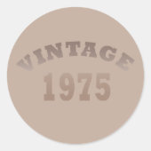 Sticker Rond né en 1975 fête vintage du 50e anniversaire (Devant)