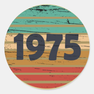 Sticker Rond Né en 1975 vintage 50ème anniversaire fête