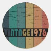 Sticker Rond Né en 1976 anniversaire vintage (Devant)