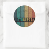 Sticker Rond Né en 1976 anniversaire vintage (Sac)