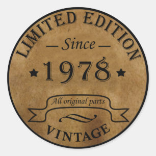 Sticker Rond Né en 1978 anniversaire vintage