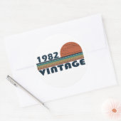 Sticker Rond Né en 1982 cadeau d'anniversaire vintage (Enveloppe)