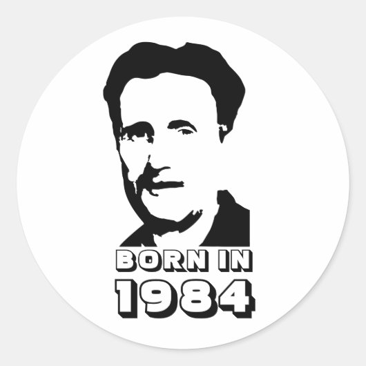 Sticker Rond Né en 1984 (George Orwell) (Devant)