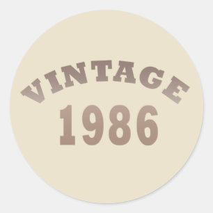Sticker Rond Né en 1986 cadeau d'anniversaire vintage